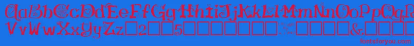 フォントVirginRegular – 赤い文字の青い背景