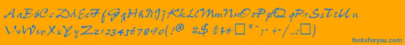 PeriskopRegular Font – Blue Fonts on Orange Background