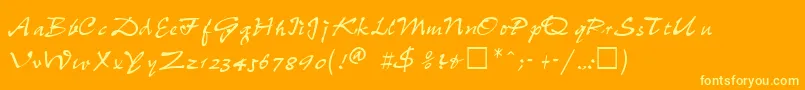 PeriskopRegular Font – Yellow Fonts on Orange Background