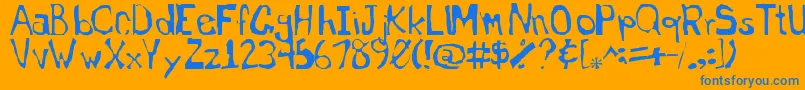 Somewheresomehow0 Font – Blue Fonts on Orange Background