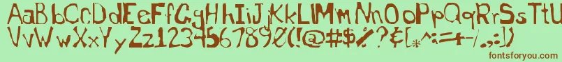 Somewheresomehow0 Font – Brown Fonts on Green Background