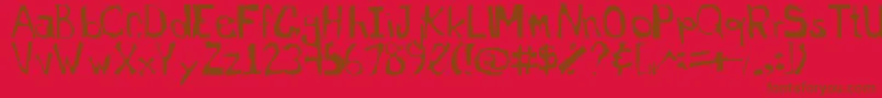 Somewheresomehow0 Font – Brown Fonts on Red Background