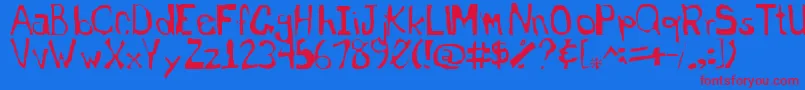 Somewheresomehow0 Font – Red Fonts on Blue Background