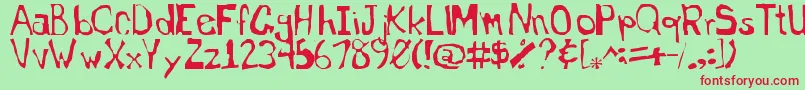 Somewheresomehow0 Font – Red Fonts on Green Background