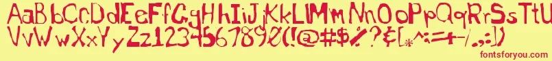 Somewheresomehow0 Font – Red Fonts on Yellow Background