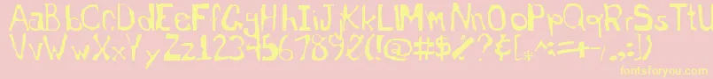 Somewheresomehow0 Font – Yellow Fonts on Pink Background