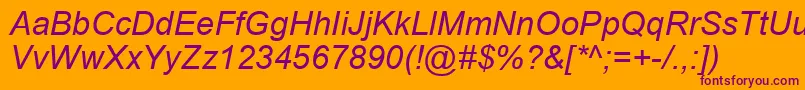 Шрифт ArialCyrРљСѓСЂСЃРёРІ – фиолетовые шрифты на оранжевом фоне