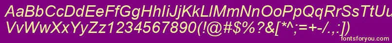 ArialCyrРљСѓСЂСЃРёРІ Font – Yellow Fonts on Purple Background