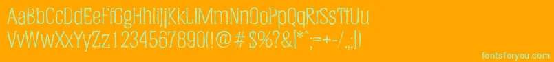 HeliumantiqueLightRegular Font – Green Fonts on Orange Background