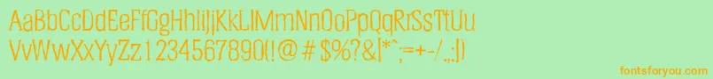 HeliumantiqueLightRegular Font – Orange Fonts on Green Background