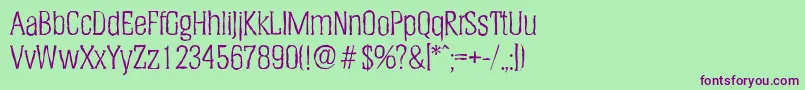 HeliumantiqueLightRegular Font – Purple Fonts on Green Background