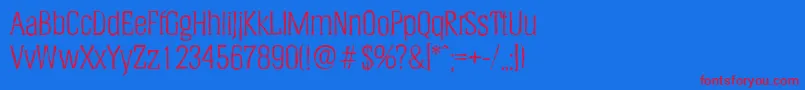 HeliumantiqueLightRegular Font – Red Fonts on Blue Background