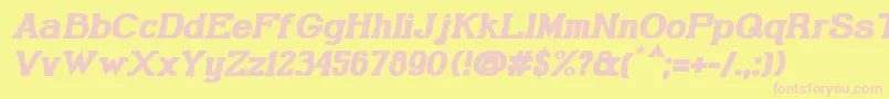 GabrielSerifBoldItalic Font – Pink Fonts on Yellow Background