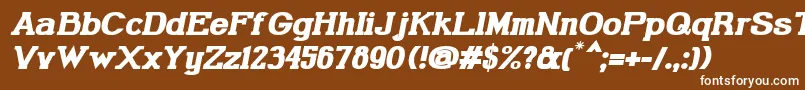 GabrielSerifBoldItalic-Schriftart – Weiße Schriften auf braunem Hintergrund