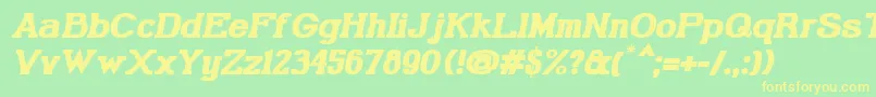 GabrielSerifBoldItalic Font – Yellow Fonts on Green Background