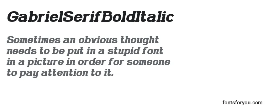Review of the GabrielSerifBoldItalic Font