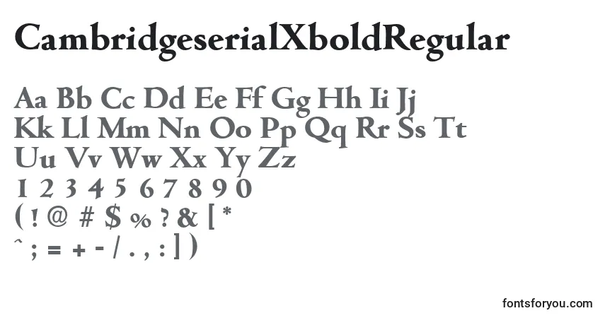 Czcionka CambridgeserialXboldRegular – alfabet, cyfry, specjalne znaki