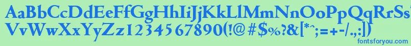 CambridgeserialXboldRegular Font – Blue Fonts on Green Background