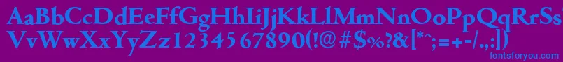 CambridgeserialXboldRegular Font – Blue Fonts on Purple Background