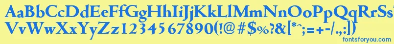 CambridgeserialXboldRegular Font – Blue Fonts on Yellow Background