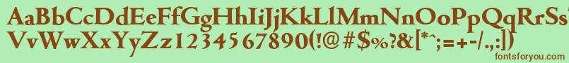 CambridgeserialXboldRegular Font – Brown Fonts on Green Background