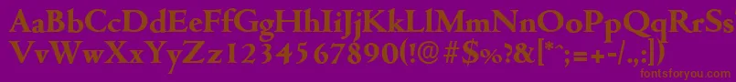 CambridgeserialXboldRegular-fontti – ruskeat fontit violetilla taustalla
