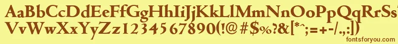 CambridgeserialXboldRegular Font – Brown Fonts on Yellow Background