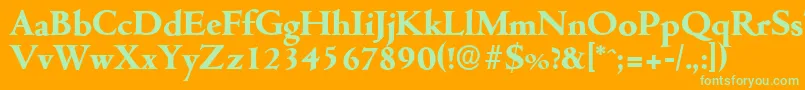 CambridgeserialXboldRegular Font – Green Fonts on Orange Background