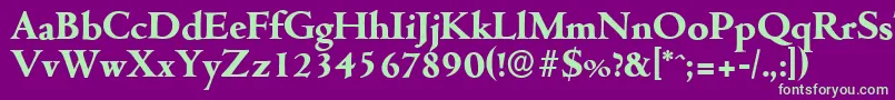 CambridgeserialXboldRegular Font – Green Fonts on Purple Background