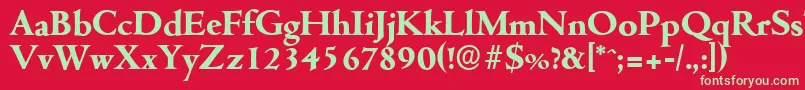 CambridgeserialXboldRegular Font – Green Fonts on Red Background