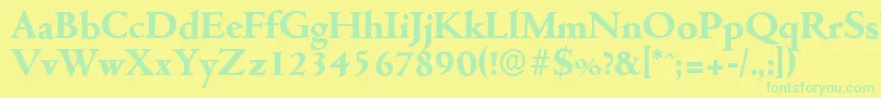 CambridgeserialXboldRegular Font – Green Fonts on Yellow Background