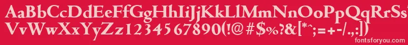 フォントCambridgeserialXboldRegular – 赤い背景にピンクのフォント