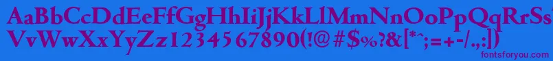 CambridgeserialXboldRegular Font – Purple Fonts on Blue Background