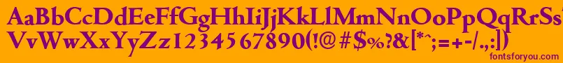 CambridgeserialXboldRegular Font – Purple Fonts on Orange Background