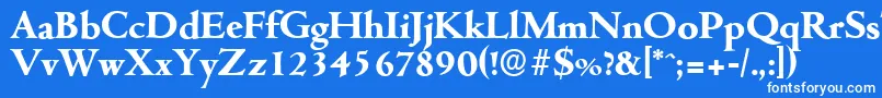 フォントCambridgeserialXboldRegular – 青い背景に白い文字