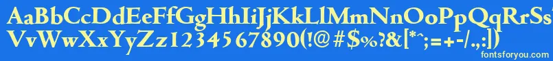 CambridgeserialXboldRegular Font – Yellow Fonts on Blue Background