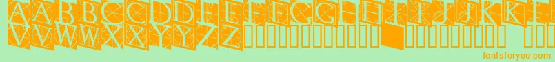 Czcionka Rodgauerthree – pomarańczowe czcionki na zielonym tle