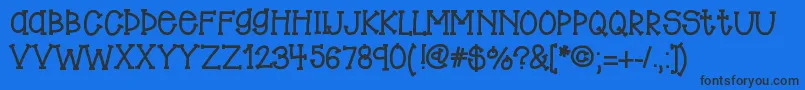 Hellobigben Font – Black Fonts on Blue Background