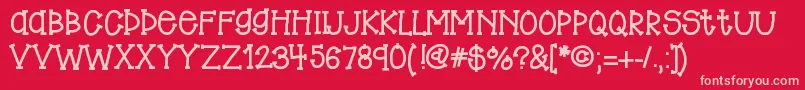 Hellobigben Font – Pink Fonts on Red Background