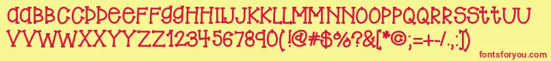 Hellobigben Font – Red Fonts on Yellow Background
