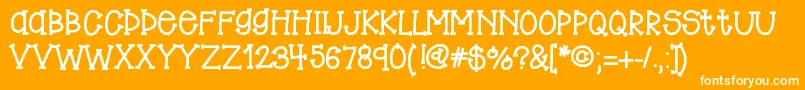 Fonte Hellobigben – fontes brancas em um fundo laranja
