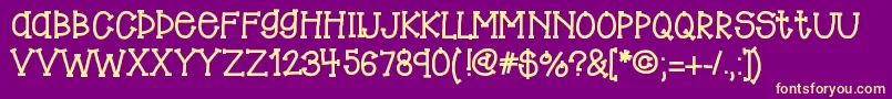 Hellobigben Font – Yellow Fonts on Purple Background