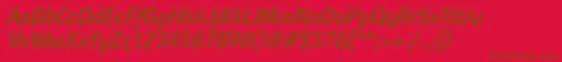 Police DynagroteskdItalic – polices brunes sur fond rouge