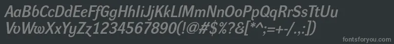 Czcionka DynagroteskdItalic – szare czcionki na czarnym tle