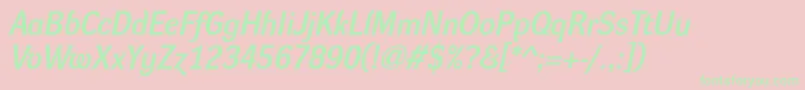 DynagroteskdItalic Font – Green Fonts on Pink Background