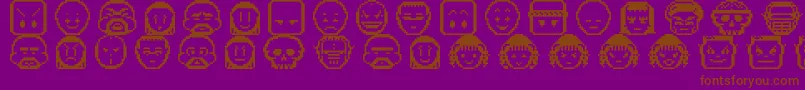 V5Pixelpals Font – Brown Fonts on Purple Background