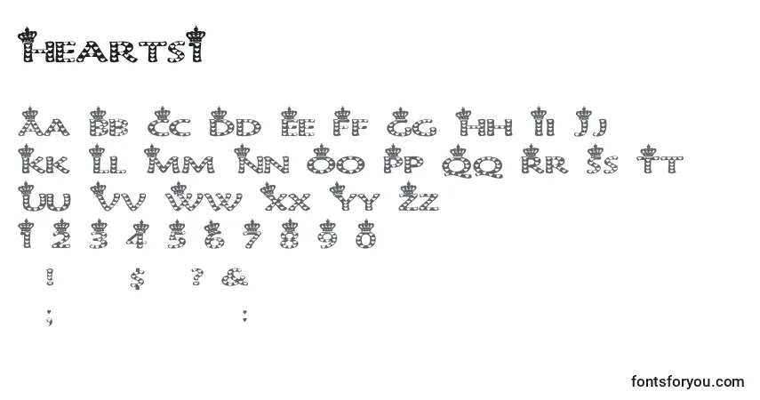 Шрифт Hearts1 – алфавит, цифры, специальные символы