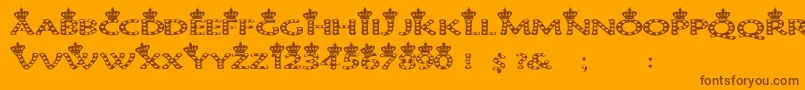 Hearts1 Font – Brown Fonts on Orange Background