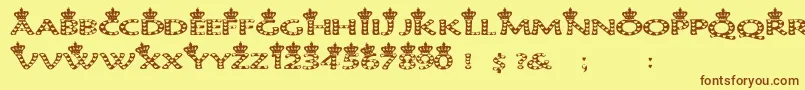 Hearts1 Font – Brown Fonts on Yellow Background