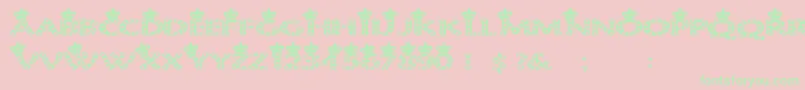 Hearts1 Font – Green Fonts on Pink Background
